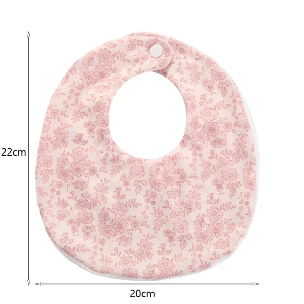 Flower Print Baby Bib Stuff Cotton Adjustable Snap Bandana Scarf for Kids Newborn Boys Girls Feeding Saliva Towel Burp Cloth - Image 2