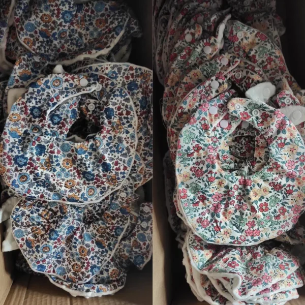 Flower Print Baby Bib Stuff Cotton Adjustable Snap Bandana Scarf for Kids Newborn Boys Girls Feeding Saliva Towel Burp Cloth - Image 6