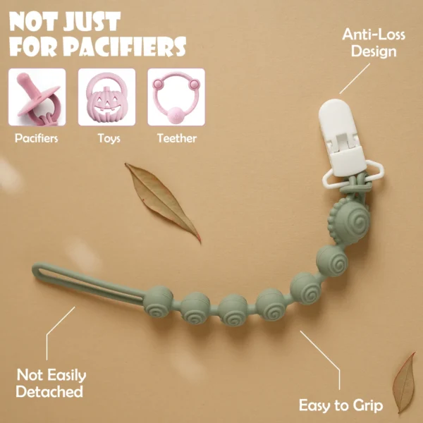 Color Kids 1PCS Baby Anti-drop Pacifier Clip Silicone Pacifiers Chain Infant Nipple Soother Chain Clips Dummy Holder Nipple Clip - Image 5