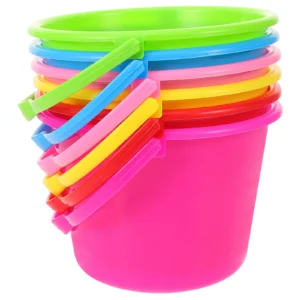 6 Pcs Children Beach Bucket Sand Toys Portable Outdoor Playing Water Buckets Beach Supplies Kids Small Sand Toy Shovels Summer