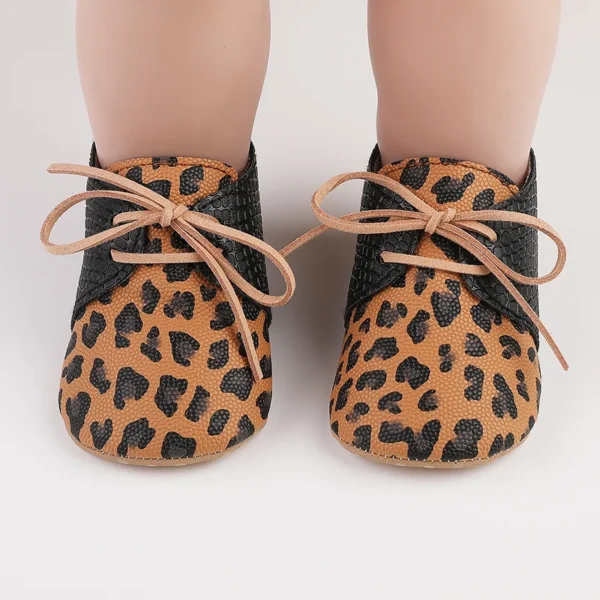 Spring Autumn Baby Shoes Retro Leopard Print First Walkers Newborn Soft Bottom Non-Slip Leather Shoes Toddler Casual Shoes - Image 7