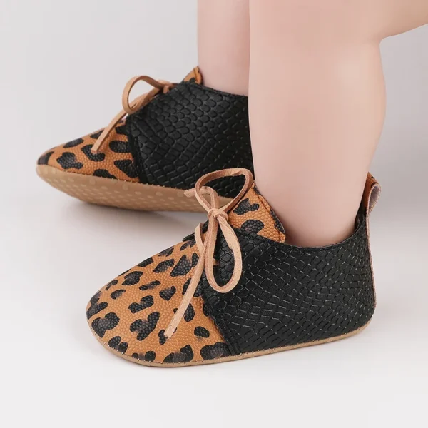Spring Autumn Baby Shoes Retro Leopard Print First Walkers Newborn Soft Bottom Non-Slip Leather Shoes Toddler Casual Shoes - Image 5