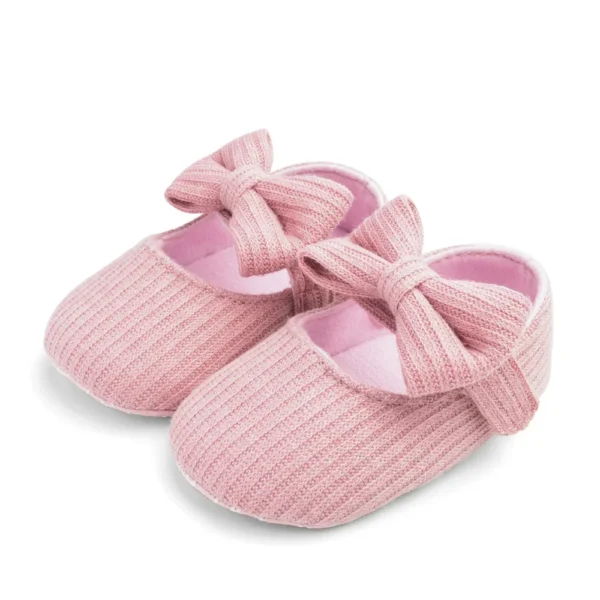 0-1 Year Baby Girl Soft Sole Shoes Infant Toddler Knitted Cute Shoes Little Girl Bow First Walkers One Year Old Baby Girl Shoes - Image 3