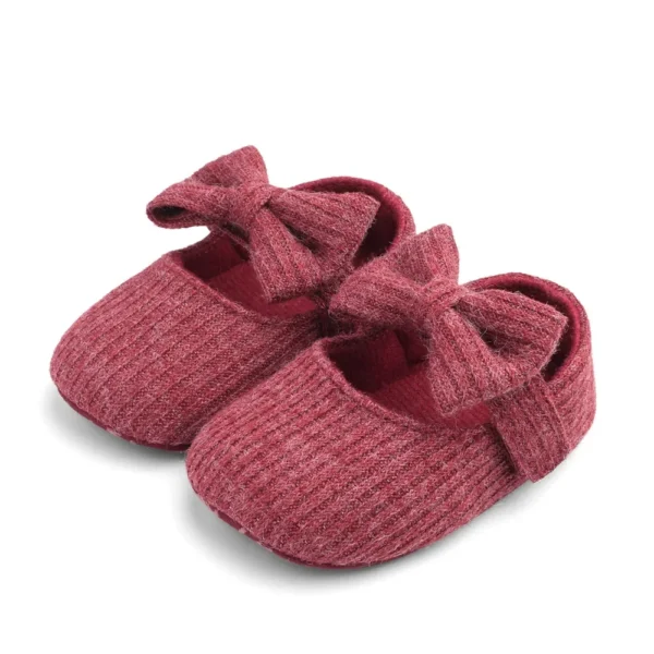 0-1 Year Baby Girl Soft Sole Shoes Infant Toddler Knitted Cute Shoes Little Girl Bow First Walkers One Year Old Baby Girl Shoes - Image 9