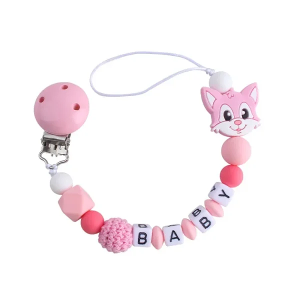 1-2pcs Personalized Name Baby Pacifier Clips Teethers Dummy Nipple Holder Clip Chain Newborn Pacifiers Teething Toys Accessories - Image 6