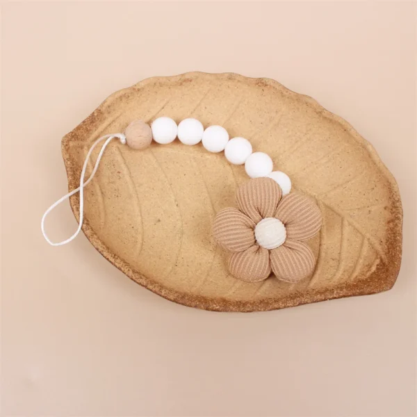 Flower Baby Pacifier Clip Chain Newborn Dummy Nipple Holder Clips BPA Free Cotton Teething Toys Soother Pendant Holder - Image 6