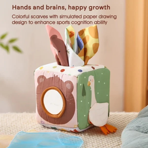 Baby Montessori Toy cotton Magic Tissue Box Finger Exercising Busy Board Game Educational Toy Soft Rattle Game Cloth Book Gift - Image 10