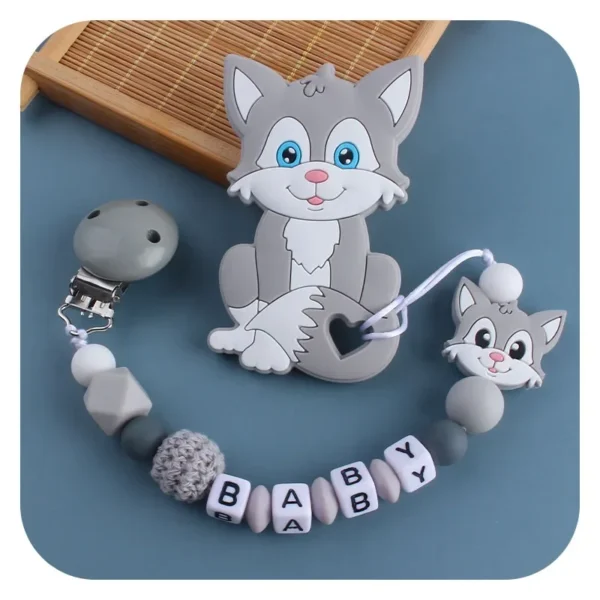 1-2pcs Personalized Name Baby Pacifier Clips Teethers Dummy Nipple Holder Clip Chain Newborn Pacifiers Teething Toys Accessories - Image 4