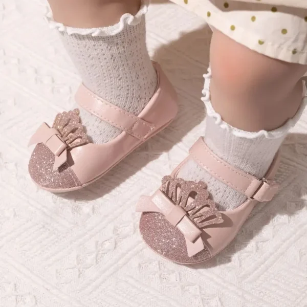 KIDSUN Spring Autumn Newborn Baby Girls Shoes Casual Dress Shoes Anti-Slip PU Leather Party Wedding Princess Baby Shoes 0-18M - Image 4