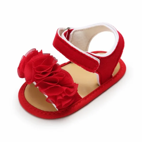 Baywell Summer Fashion Infant Soft-soled Non-slip Shoes Newborn Baby Girls Flower Lace Sandals 0-18 months - Image 3