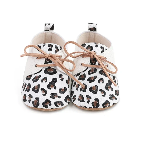 Spring Autumn Baby Shoes Retro Leopard Print First Walkers Newborn Soft Bottom Non-Slip Leather Shoes Toddler Casual Shoes - Image 2