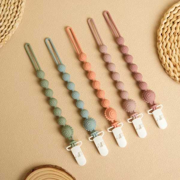 Color Kids 1PCS Baby Anti-drop Pacifier Clip Silicone Pacifiers Chain Infant Nipple Soother Chain Clips Dummy Holder Nipple Clip