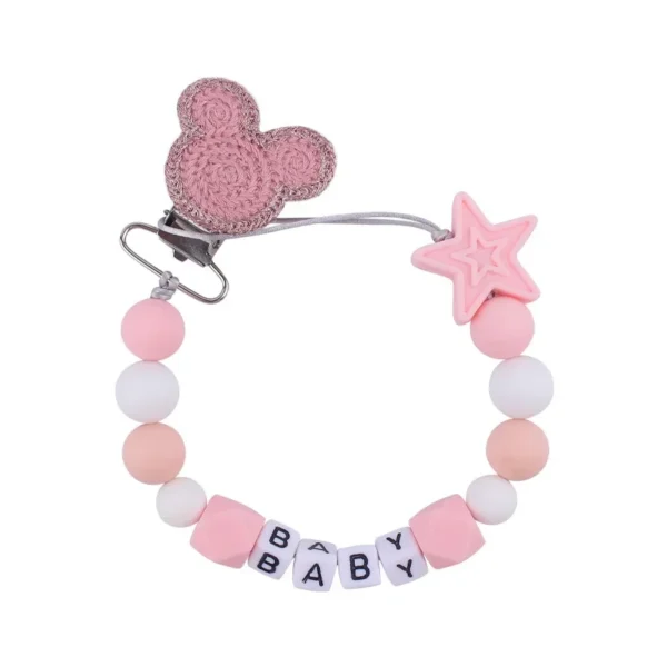 Customizable Personalized Name Baby Cartoon Pacifier Clips Chains Silicone Beads Newborn Accessories Teething Toys Chew Gifts - Image 6