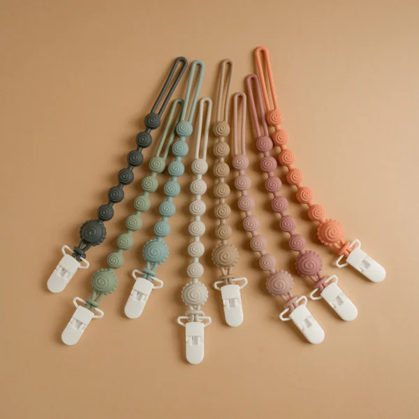 Color Kids 1PCS Baby Anti-drop Pacifier Clip Silicone Pacifiers Chain Infant Nipple Soother Chain Clips Dummy Holder Nipple Clip - Image 2