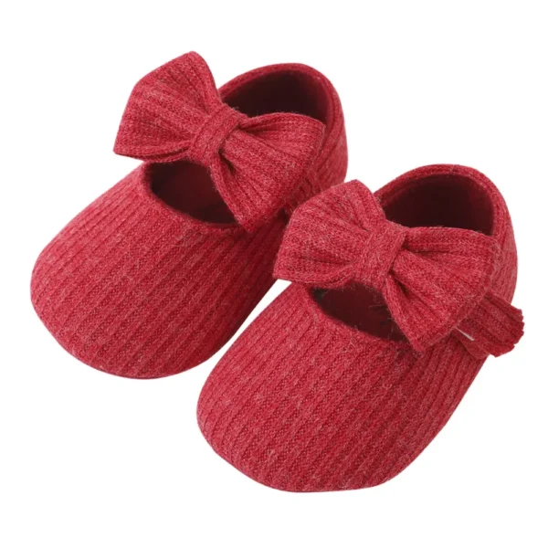 0-1 Year Baby Girl Soft Sole Shoes Infant Toddler Knitted Cute Shoes Little Girl Bow First Walkers One Year Old Baby Girl Shoes - Image 6