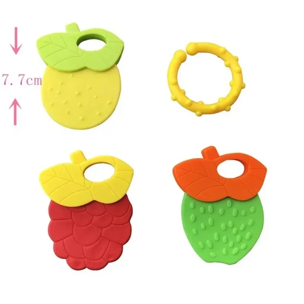 Baby Fruit Style Soft Rubber Rattle Teether Toy Newborn Chews Food Grade Silicone Teethers Infant Training Bed Toy Chew Toys Kid - Image 4