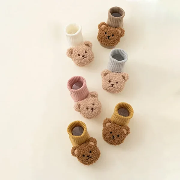 Cute Cartoon Bear Baby Socks for Boy Girl Winter Soft Cotton Anti Slip Soled Newborn Toddler Sock Kids Thicken Socken Warm Socks - Image 4