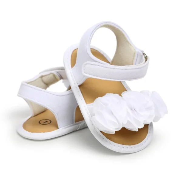 Baywell Summer Fashion Infant Soft-soled Non-slip Shoes Newborn Baby Girls Flower Lace Sandals 0-18 months - Image 4