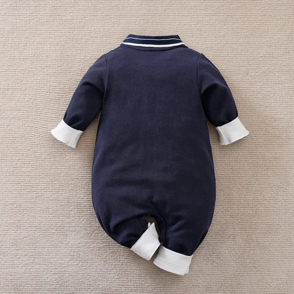 Spring And Autumn Boys And Girls' Literary Style Pony Embroidered Cotton Comfortable Long Sleeve Baby Bodysuit - Image 2